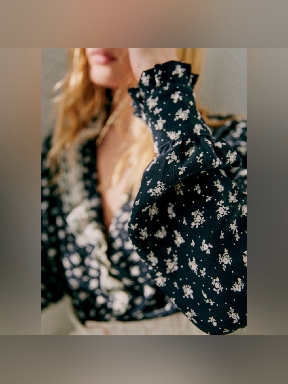 Sezane x Sea NY Chlo Shirt Navy Floral FR36 - Picture 5 of 14